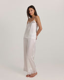 Lace Bandeau Silk Set – Long Pants
