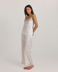 Lace Bandeau Silk Set – Long Pants