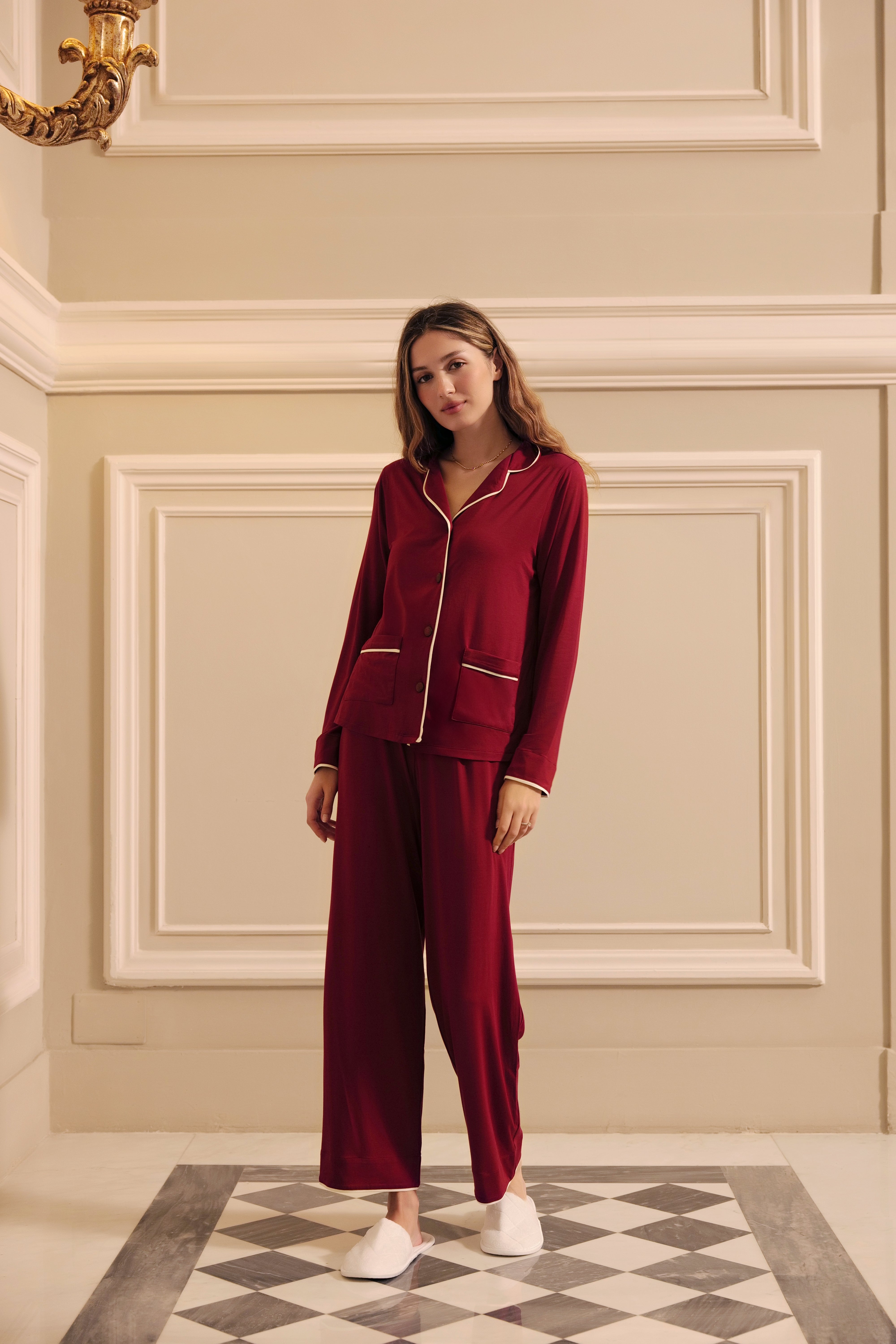 Revouse Long Set in Burgundy