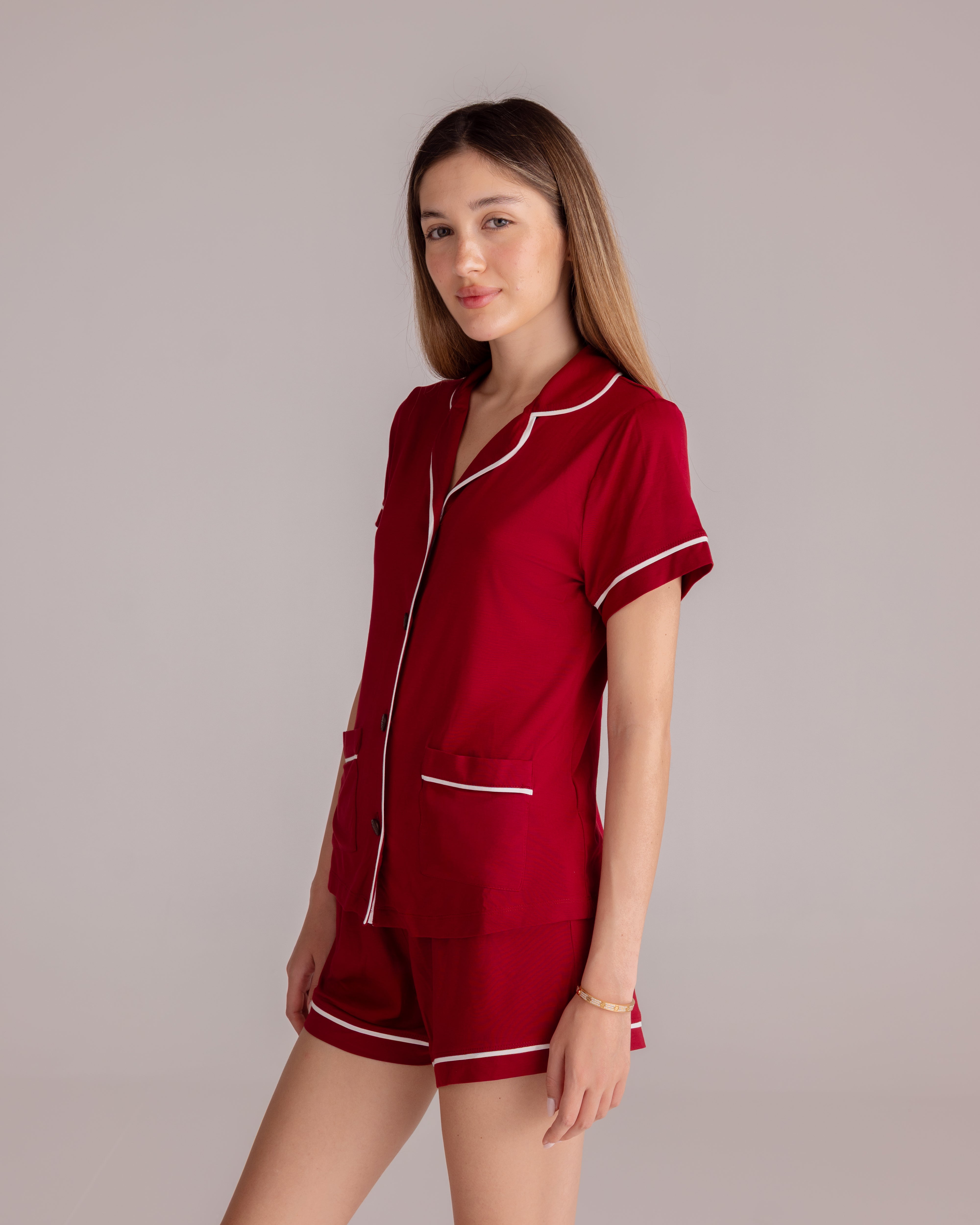 Revouse Short Set in Burgundy