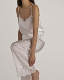 Lace Bandeau Silk Set – Long Pants